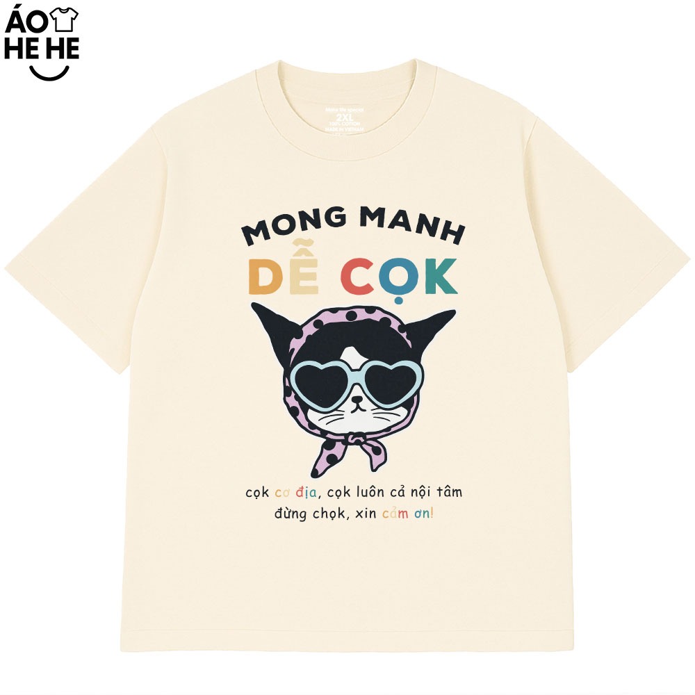 Áo In Chữ Hài Hước Mong Manh Dễ Cọc Câu Nói Text Vui Nhộn Dễ Thương Form Rộng Cotton 230gsm