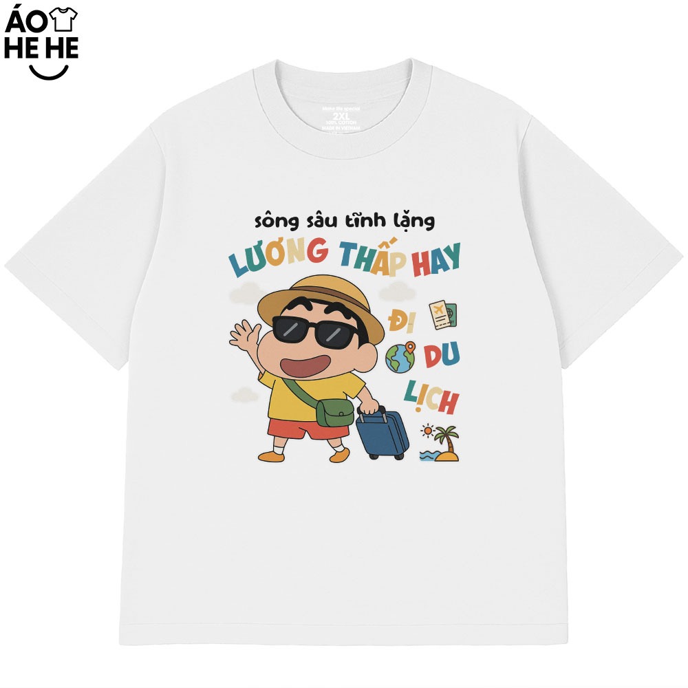 Áo In Chữ Hài Hước Sông Sâu Tỉnh Lặng Lương Thấp Đi Du Lịch Tiền Câu Nói Text Văn Phòng Công Sở Cotton 230gsm