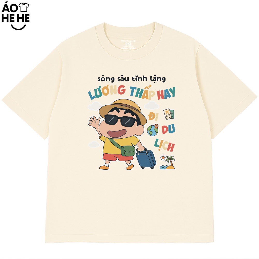 Áo In Chữ Hài Hước Sông Sâu Tỉnh Lặng Lương Thấp Đi Du Lịch Tiền Câu Nói Text Văn Phòng Công Sở Cotton 230gsm