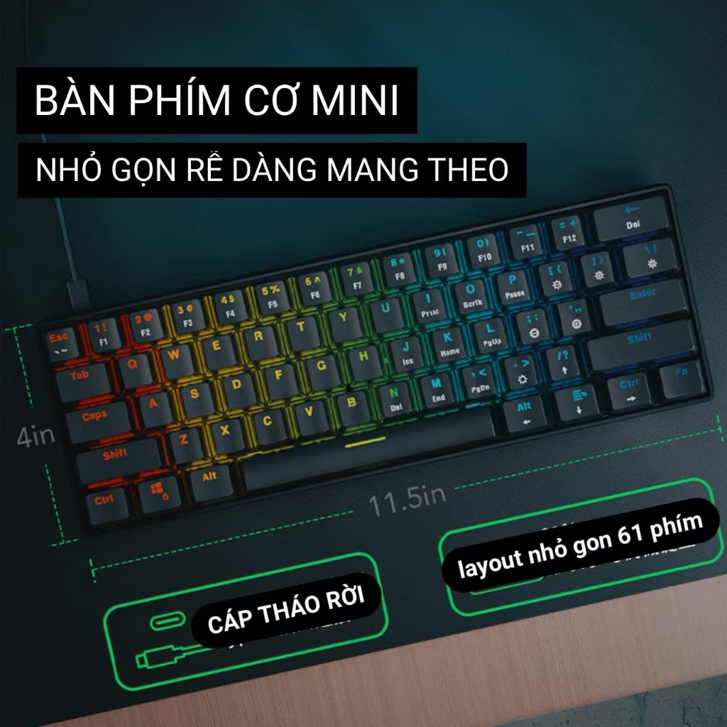 Bàn phím cơ Gaming Black Shark K4 LED RGB - Plate kim loại  -  kết nối TypeC tháo rời | BigBuy360 - bigbuy360.vn