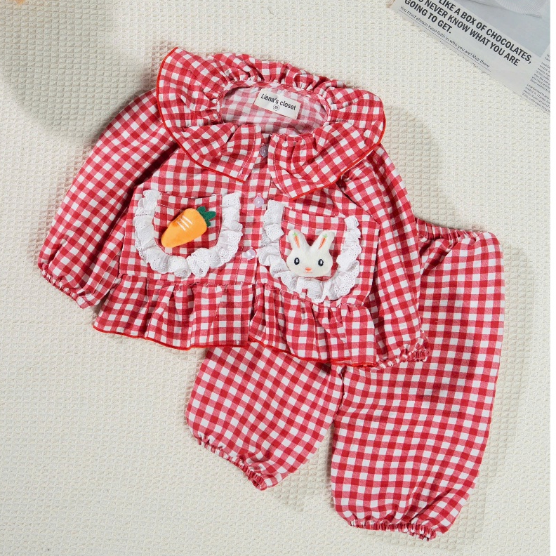 Bộ Quần Áo Bé Gái Dài Tay Vải Đũi Cổ Sen Bèo Thêu Thỏ Cà Rốt Đáng Yêu - Set Đồ Trẻ Em Mặc Nhà, Đi Chơi Tiệm Nhà Bơ