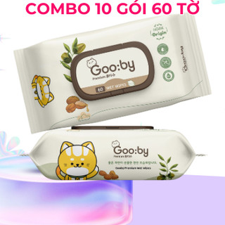 (combo 10 gói) Khăn ướt - Giấy ướt  Gooby Premium  Phiên bản mới đa năng, AN TOÀN CHO TRẺ SƠ SINH 60 - 100 TỜ