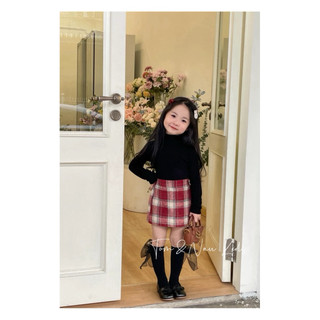 CV11-[tomnaukids] Chân váy dạ Chữ A  có bo chun phía sau có quần bảo hộ bên trong cho bé gái - Size 8-35Kg