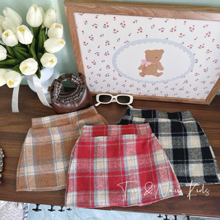 CV11-[tomnaukids] Chân váy dạ Chữ A  có bo chun phía sau có quần bảo hộ bên trong cho bé gái - Size 8-35Kg
