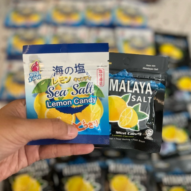 Kẹo chanh muối biển và kẹo chanh muối bạc hà có gói lẻ mix vị new