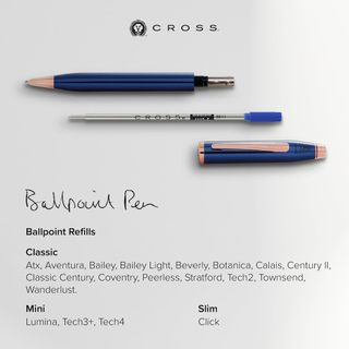 Cross Ballpoint Pen Refill/8513/8514/Ruột bút bi/Mực đen/Chính hãng/F/M/Cao cấp/Mượt/Bền