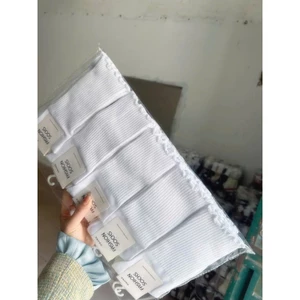 Set 10 đôi tất Trắng Trơn Bèo cổ cao chất đẹp xịn,tất nhún bèo dạng vỉ dày dặn cao cấp