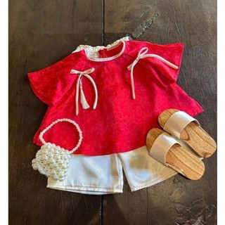 Bộ Bà Ba Mặc Trung Thu Cho Bé Gái Chất Gấm, Sét Quần Áo Tay Lỡ Bé Gái Gấm Lụa Có Nơ Bigsize BB03  - BEEKIDS