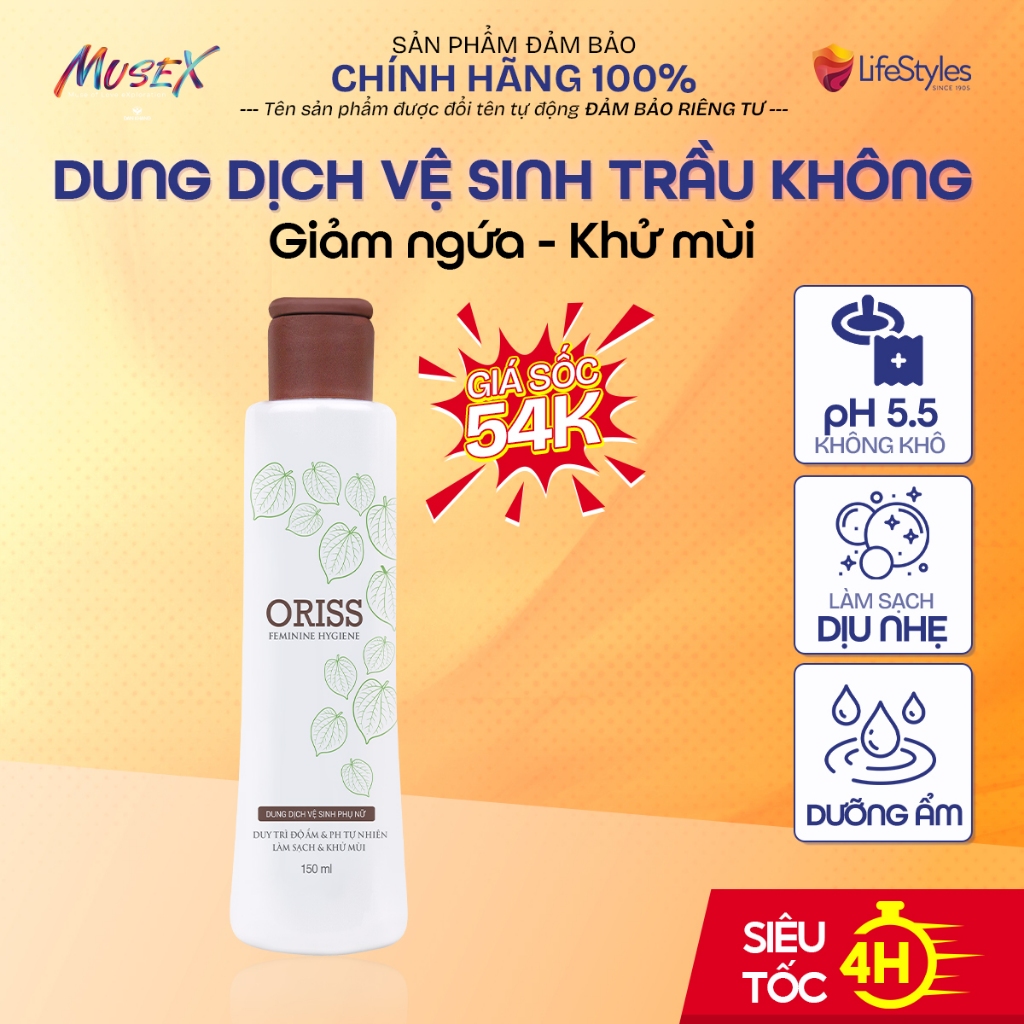 (QUÀ TẶNG) Dung Dịch Vệ Sinh Oriss Trầu Không và Lô Hội - 150ml