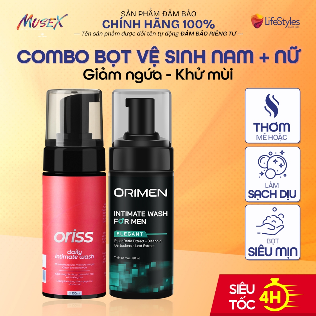 COMBO 2 dung dịch vệ sinh nam và nữ chăm sóc da làm sạch hương thơm dễ chịu tự tin