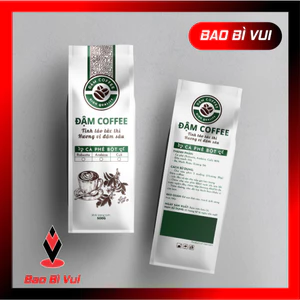 Túi bạc 4 cạnh trơn, túi đóng cà phê. Nhận in túi, dập van - BAO BÌ VUI