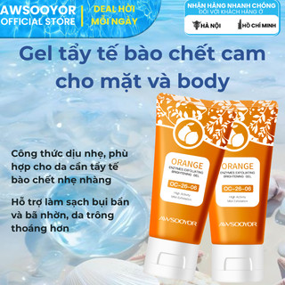 AWSOOYOR gel tẩy tế bào chết enzyme cam cho mặt và cơ thể 50g làm sạch sâu lớp sừng già, kiểm soát dầu, da mịn thoáng