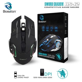 Chuột chuyên Game Bosston BS-12 led đa màu DPI 2400