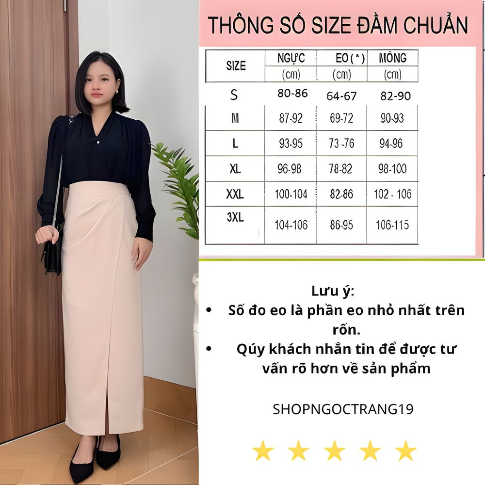 ❣️Chân Váy Bút Chì Nhúm Eo Dáng Dài Sẻ Tà Siêu Hót 2025_Chất Liệu Vitex Cao Cấp_SHOPNGOCTRANG19_184