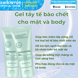 AWSOOYOR gel tẩy tế bào chết thảo mộc 50g tẩy tế bào chết dịu, kiểm soát dầu, da mịn thoáng, phù hợp nhiều loại da