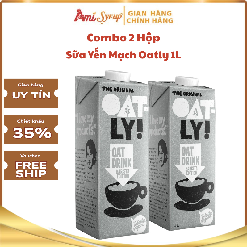 [Combo Giá Sỉ] Sữa Yến Mạch Oatly 1L, Thơm Ngon Tạo Bọt Tốt Nguyên Liệu Pha Cà Phê Matcha Chuẩn Vị