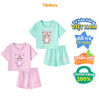 Đồ bộ thun tay ngắn bé gái Rabity 960.017