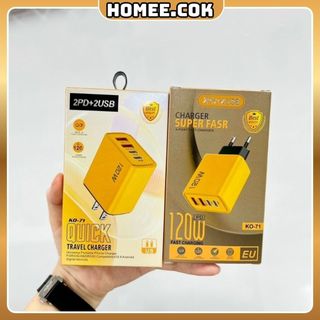 Homee.cok Củ Sạc Nhanh 120W + Cáp Sạc Đa Năng 3 Đầu – Sạc Siêu Nhanh, Tương Thích Nhiều Thiết Bị