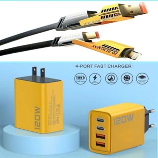 Homee.cok Củ Sạc Nhanh 120W + Cáp Sạc Đa Năng 3 Đầu – Sạc Siêu Nhanh, Tương Thích Nhiều Thiết Bị