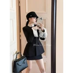 [Bản Cao Cấp] Set Thiết Kế Áo Vest Tay Dài Phối Ren Kèm Chân Váy Ngắn Thanh Lịch Sang Chảnh Bliss Shop - S566 — ảnh 2