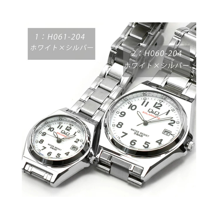 Đồng hồ nữ năng lượng mặt trời CITIZEN Q&Q H061-304/H061-402 – Dây da,kim loại, chống nước 5ATM, 26mm