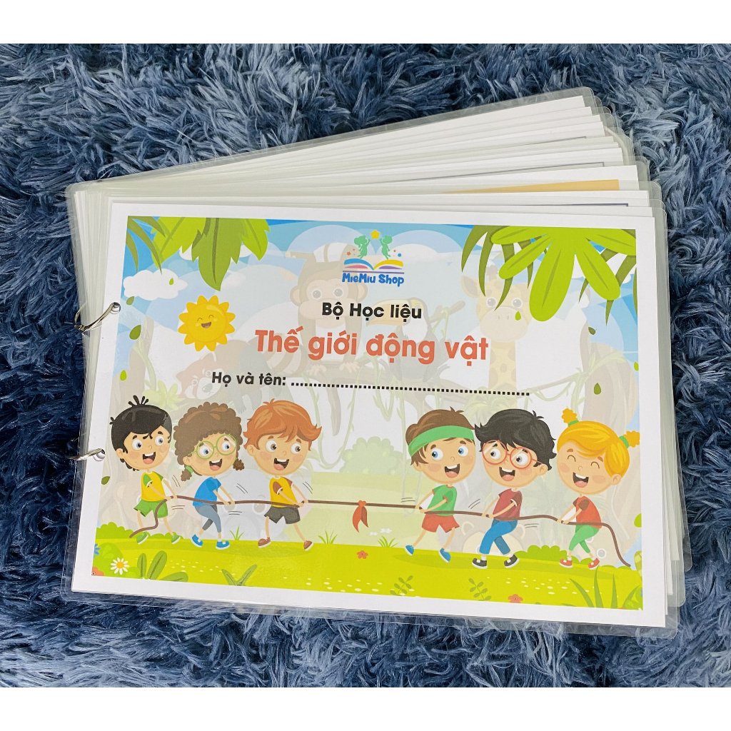 Bộ Thế Giới Động Vật - Học Liệu Bóc Dán Montessori Đa Dạng Chủ Đề Cho Bé 1-6 Tuổi -Song Ngữ Anh Việt