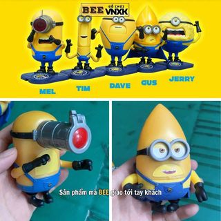 Set 2 Mô hình Minion phim Despicable Me 4 cao 10cm, có lỗi xước sơn - BEE VNXK
