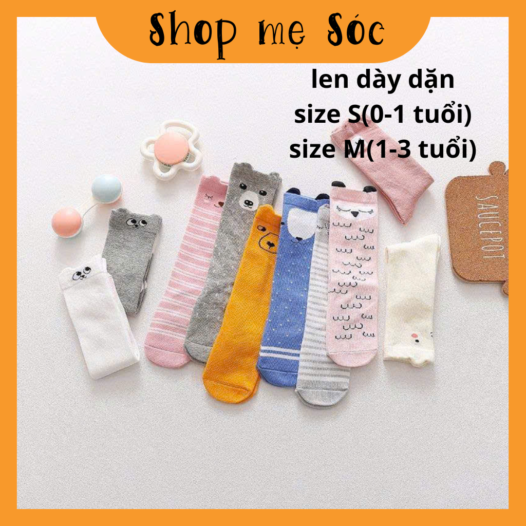 Tất len boot đùi chống trơn trượt LEN DÀY hình thú cho bé 0-3 tuổi LOẠI DÀY ĐẸP mesocshop
