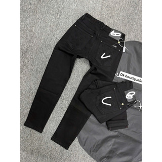 Quần Jean Nam Đen đen trơn – Form Slim Fit, Chất Co Giãn, Phong Cách Streetwear hoạ tiết túi sau cực đẹp