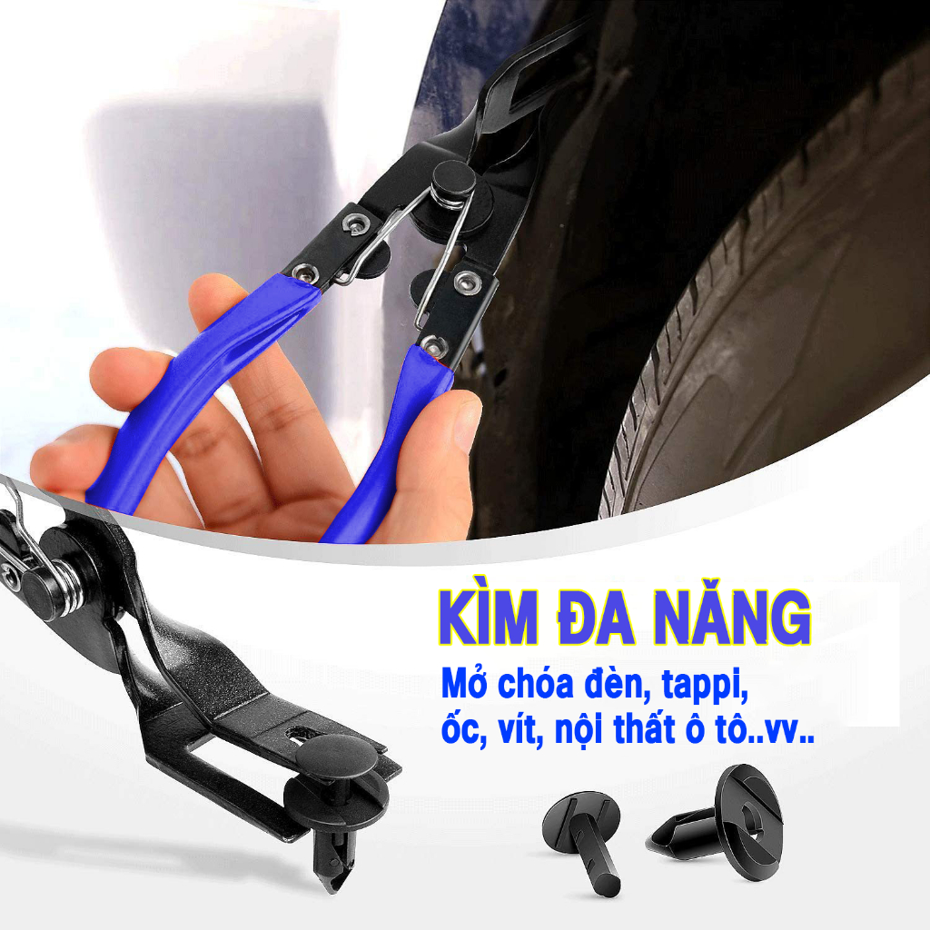 Kìm mở khoá đèn ô tô, xe máy, dụng cụ tháo nẹp, ốc, vít trên ô tô, chất liệu hợp kim chắc chắn NT31