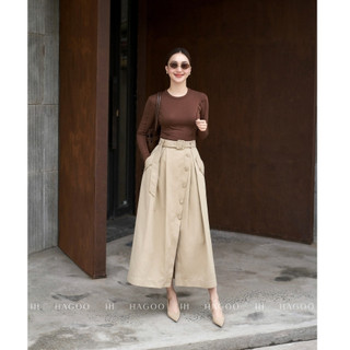 Áo thun cổ tròn bấu ly bèo HAGOO phong cách thanh lịch [A8041]
