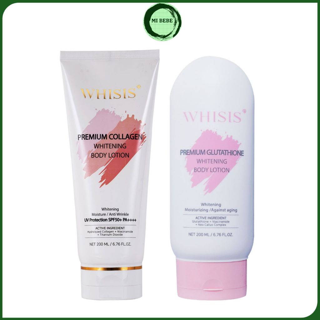 Kem Dưỡng WHISIS Premium Glutathione Whitening Body Lotion Kích Trắng Dưỡng Ẩm Trắng Da Ban Đêm 200ml - Mibebe