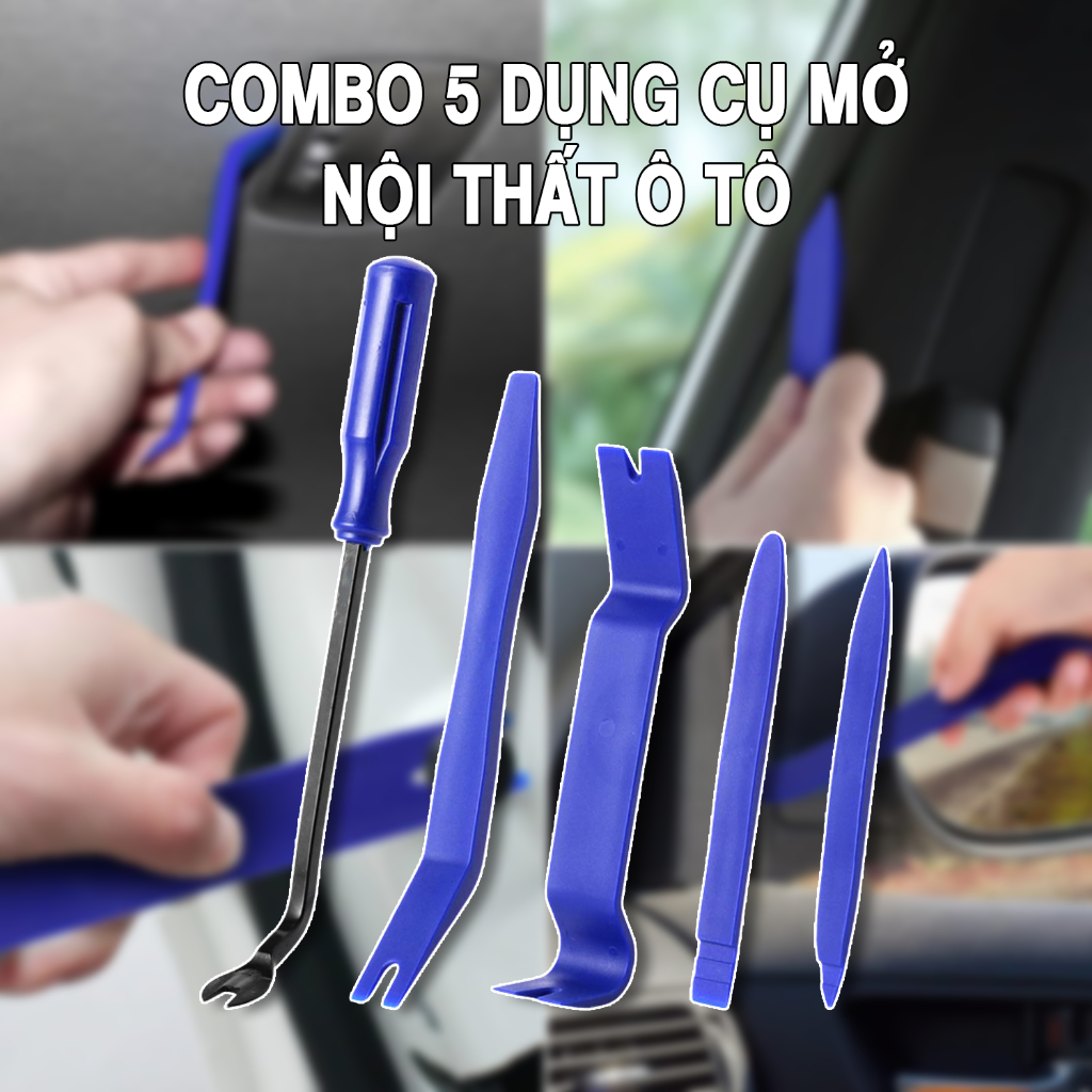 Bộ dụng cụ tháo, mở nội thất ô tô, 5 món, chất liệu hợp kim, nhựa ABS bền đẹp, dễ dàng sử dụng NT32