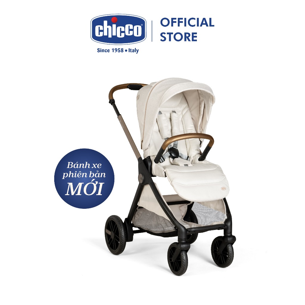 Xe đẩy 2 chiều gấp gọn tự động Chicco Bellagio - Màu be ánh kim/Màu ghi đá