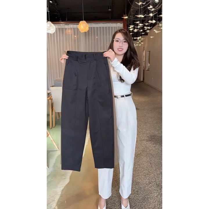 Quần Baggy nữ chất liệu KaKi co giãn cao cấp (M&A), quần cạp cao chun co giãn tốt,có bigsize 3xl cho người ~80kg [QKCT]