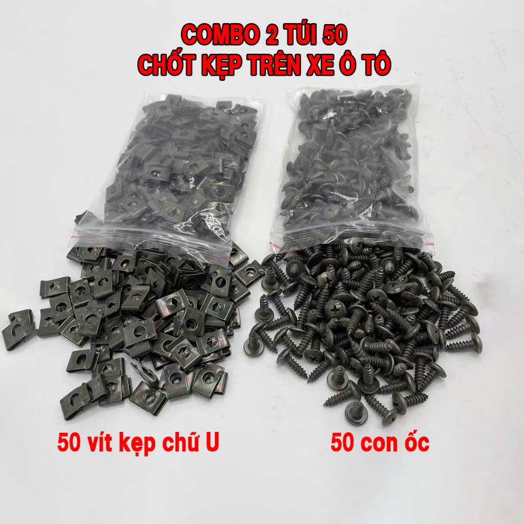 Chốt kẹp trên xe hơi, vít kẹp loại chữ U cho cản và chắn bùn ô tô, chất liệu hợp kim bền bỉ NT35