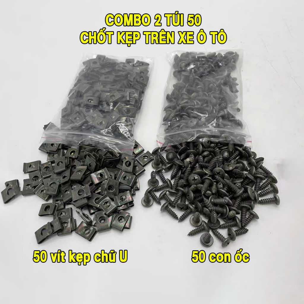 Chốt kẹp trên ô tô, vít kẹp loại chữ U cho cản và chắn bùn, chất liệu hợp kim chắc chắn NT35