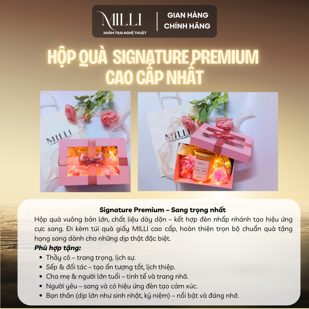 Set quà nến thơm sang trọng MILLI, quà tặng sinh nhật, giáng sinh, 14/2, 8/3, tặng bạn bè, người yêu, thầy cô, đối tác,.