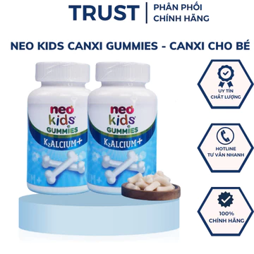 Neo Kids Gummies K2ALCIUM+, canxi cho bé Giúp bổ sung Canxi kết hợp vitamin D3 và K2, canxi bé