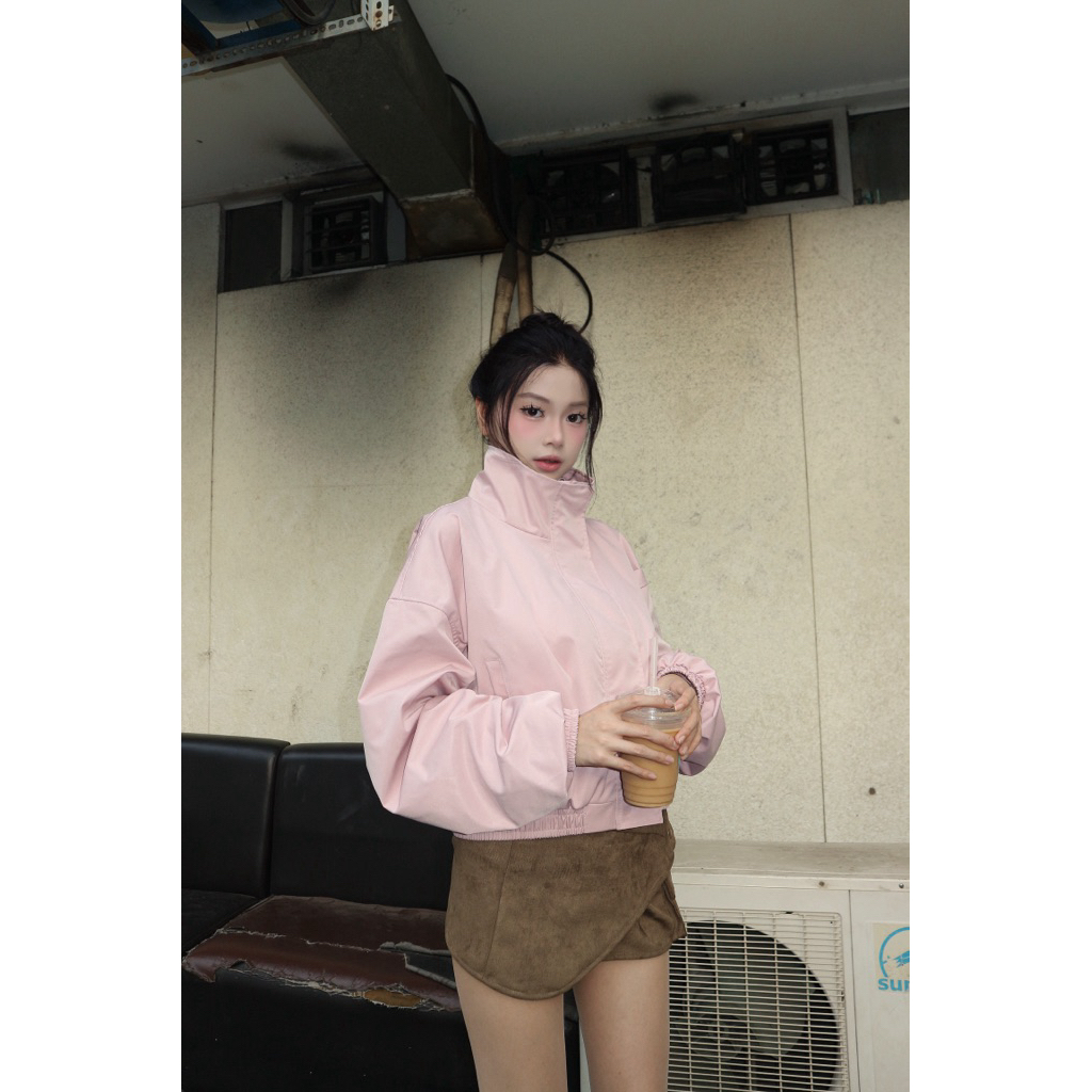 Áo Khoác TagBack Crop Windbreaker Local Brand NEVASOME 4 Màu Vải Gió Dày Dặn  Nữ Womenswear