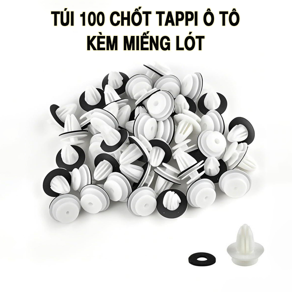 Combo 100c chốt tappi cửa xe ô tô, nẹp cố định nội thất xe hơi , chất liệu nhựa ABS độ bền cao NT33