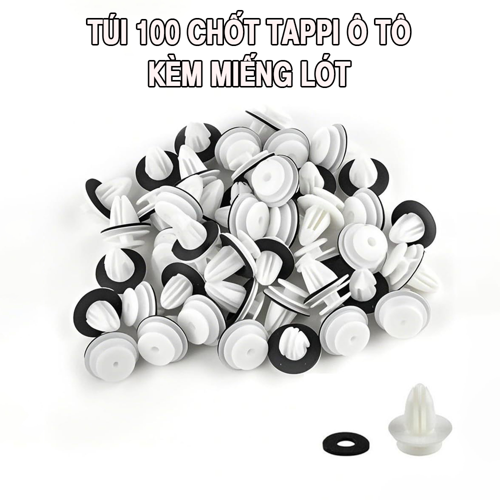 Túi 100c chốt tapi cửa xe ô tô kèm miếng lót bảo vệ cửa xe, chất liệu nhựa ABS bền đẹp NT33