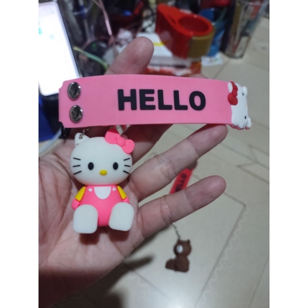 Móc khóa hình nhân vật Hello Kitty và Line Friends (Gấu Brown).