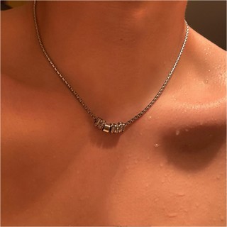SNUOFO - Dây chuyền nam bằng thép titan không phai màu an toàn khi tắm thiết kế tối giản phù hợp cho các cặp đôi