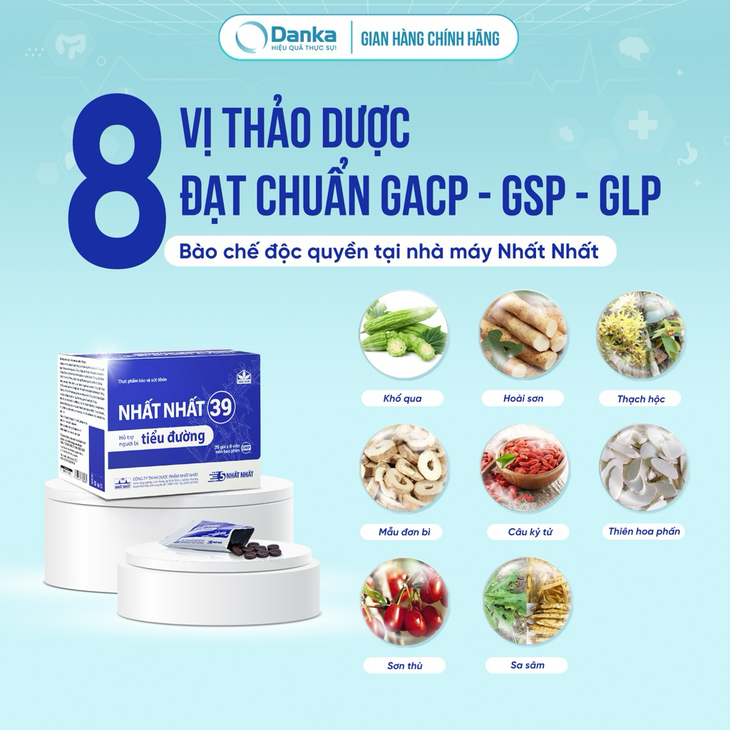 Thực phẩm bảo vệ sức khoẻ Nhất Nhất 39 Tiểu đường - Hỗ trợ giảm đường huyết, giảm nguy cơ biến chứng tim mạch