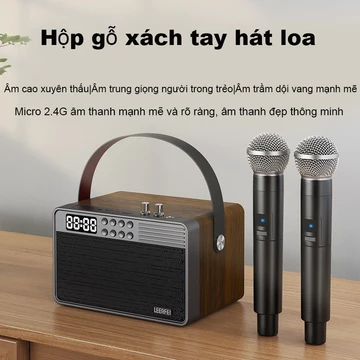 Loa Bluetooth gỗ Loa di động Loa Bluetooth không dây Loa gia đình Loa karaoke tích hợp Loa hát Loa ngoài trời Loa karaok