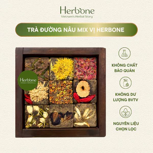 1Kg Trà Viên Đường Nâu Thảo Mộc Nhiều Vị HERBONE Táo Đỏ, Quế Hoa, Kỳ Tử, Gừng, Không Vỡ Vụn Đóng Túi Riêng Mỗi Viên