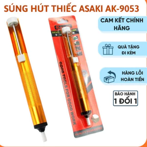 Ống hút thiếc hàn Asaki AK-9053,súng hút thiếc,hút chì Asaki,dụng cụ hút thiếc chống tĩnh điện,hút chì hàn,máy hút thiếc