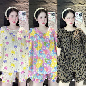 Set Bộ Đùi Tole Xinh Xắn Tay Bèo Quần Đùi Viền Bèo - HN CLOSET