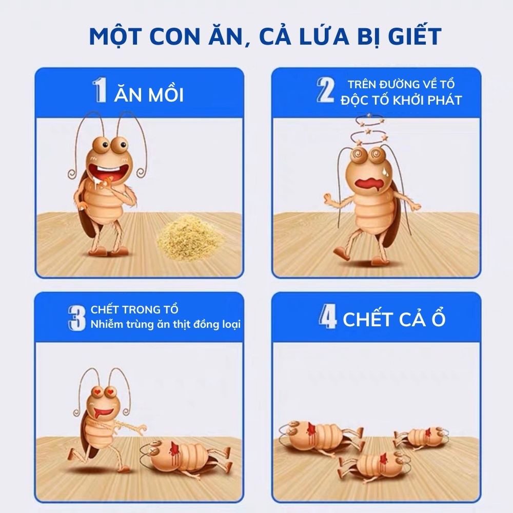 Bột Diệt Kiến Gián TẾT GỐC - Hiệu Quả NHANH, An Toàn Cho Nhà Có Trẻ Em & Vật Nuôi | Túi 50gr